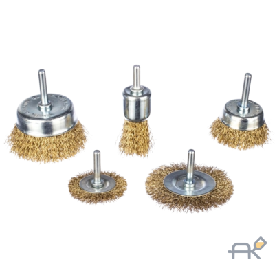 Набор кордщеток дисковых латунных для дрели 5 предметов(VX-9001)